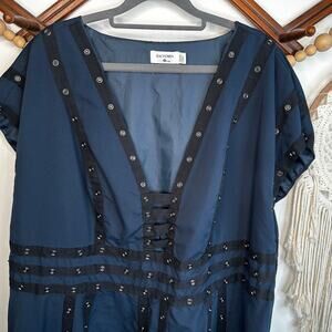 Target x Zac Posen Navy Blue Snap Dress